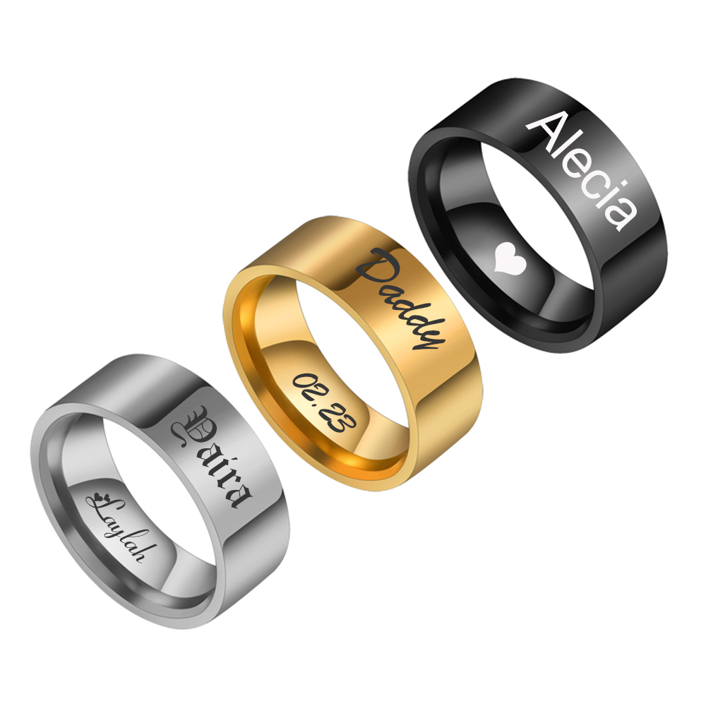 Coupling 8Mm - Персонализированные кольца с гравировкой имени и