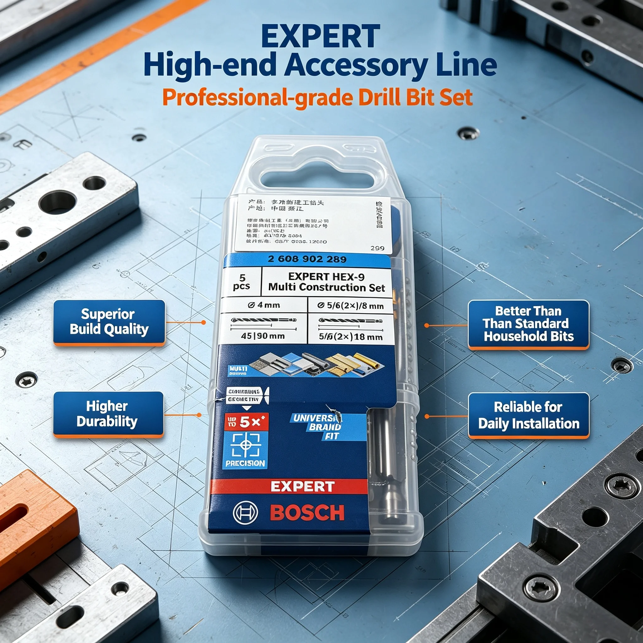 Drill Bit Set - BOSCH 2608902289 EXPERT HEX-9 Набор сверл