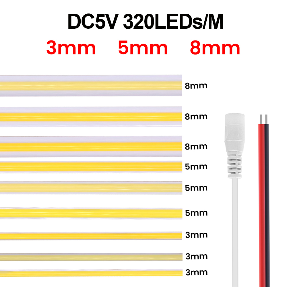 Гибкая светодиодная лента COB  – обзор и цена Linear Rod 8Mm