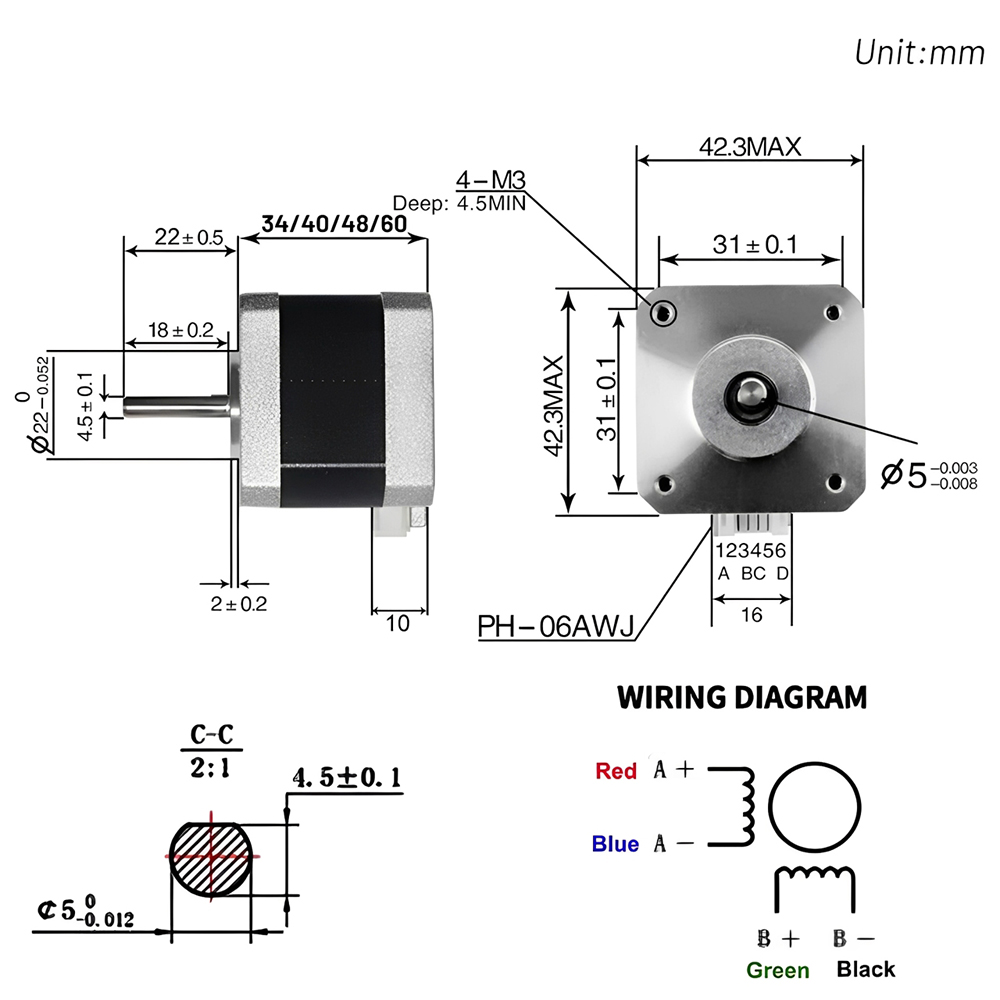 Шаговый двигатель Nema 17 42 м – обзор и цена Stepper Motor Nema17