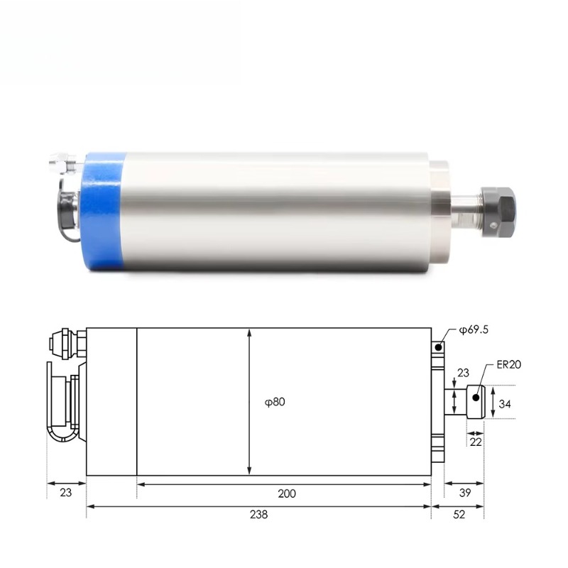2,2 кВт, шпиндель с водяным ох – обзор и цена Water Cooled Spindle