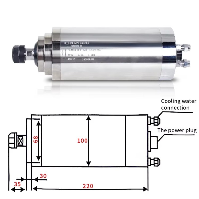 Шпиндель с водяным охлаждением – обзор и цена Water Cooled Spindle